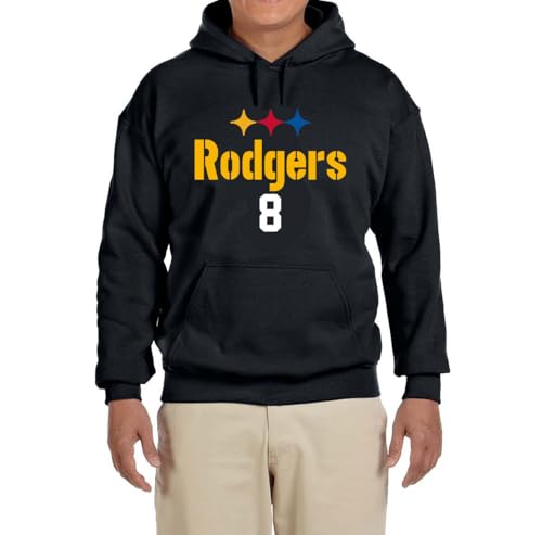 Black Pittsburgh Aaron Rodgers Logo Hooded Sweatshirt