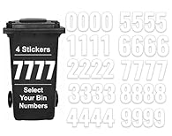 Product Specification: Pack of 4 White Bin Numbers for Wheelie Bins Number 7 of size 17 cm. Our Wheelie Bin Self-Adhesive stickers are printed on high quality environmentally friendly material, which is waterproof, and durable. Idle for Wheelie Bins,...