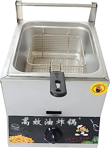WOTZOV Freidora eléctrica de 6L/12L, Olla Individual de GLP, de Acero Inoxidable, para encimera con Cesta, Ideal para cocinar al Aire Libre, Ideal para Papas Fritas, Cocina