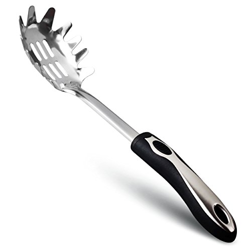 Orblue Black Silver Slotted Spaghetti and Pasta Server