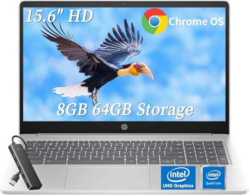 HP 15.6C` Chromebook v~Am[gp\R wrWlXp Chrome OS 8GB RAM 64GB eMMC 15.6C` HD A`OAfBXvC Intel Quad-Core N200 Intel UHD O