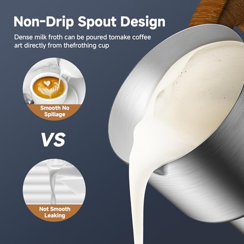 Image of AMZCHEF 21 oz 8-in-1 Milk Frother, 550W Split Stainless Steel Automatic Steamer, Milk Warmer for Latte, Cappuccino, Hot Chocolate, Hot /Cold Froth, Heated Milk & Baby Food, Black