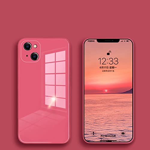 Coque iPhone 8 Plus carrée verre trempé anti rayures rouge