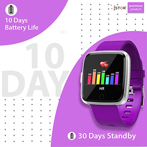 Image of JSTOR Waterproof Y7 Silica Gel Fitness Wristwatch 1.3inch Smart Watch Sports Wristband Activity Tracker with Heart Rate Monitor, Sleep, Step Counter, Call Support for Android & iOS - P37 (Purple)