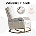 GOWE Modern Accent Rocking Chair Rocking Chair with Solid Wood Legs, Upholstered Nursery Glider Rocker with Side Pocket and Footrest, Living Room Lounge Arm Chair with High Backrest (White,Teddy)
