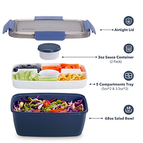 Image of Caperci Large Salad Container Bowl for Lunch