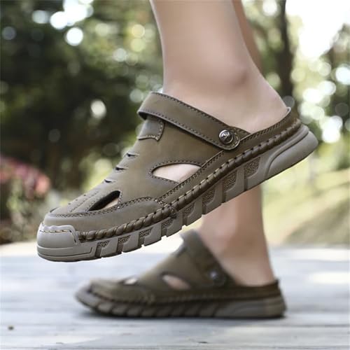 Men’S Classic Leather Roman Gladiator Sandals Outdoor Sneaker Slipper Style With Slip-On Closure For Beach Activities3