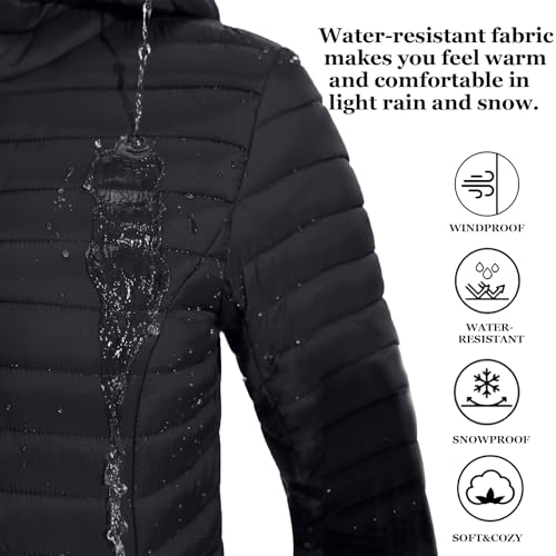 ZMC Packable Women Puffer Coat, Lightweight Water-Resistant Puffer Jacket Detachable Hood Slim-Fit Winter Coat for Women4
