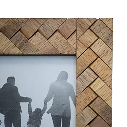 Foreside Home & Garden Brown Geometric Patterned 4X6 Inch Wood Decorative Picture Frame #TOP5