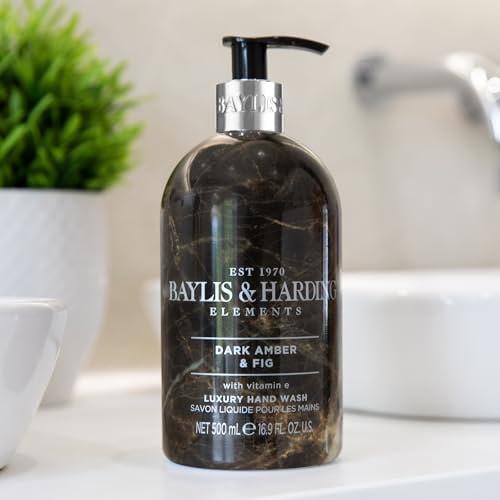 Baylis & Harding Dark Amber & Fig Elements Hand Wash, 500 ml (Pack of 3) - Vegan Friendly - Image 5