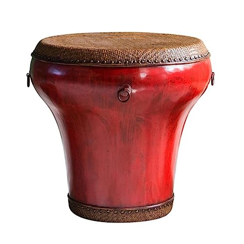 Mesa de Centro, Mesa de centro en forma de tambor Mesa auxiliar for sala de estar, entrada, cocina, patio, jardín, balcón, mesas de sofá de madera retro, mesa de té redonda decorativa mesa auxiliar