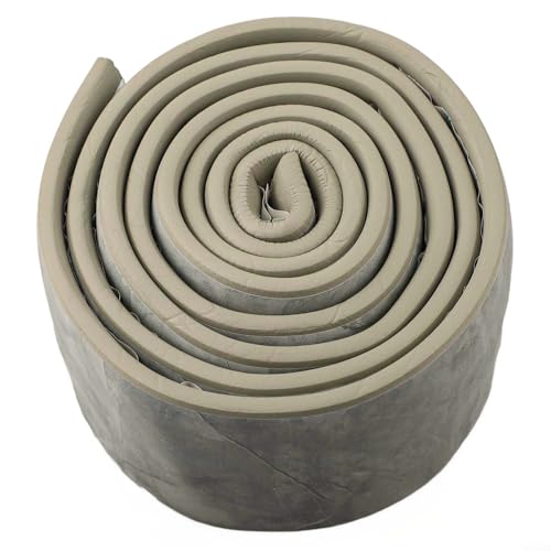 Rodapié de espuma 3D para molduras de pared, tira gruesa anticolisión de 2 m, base de cala decorativa flexible para sala de estar (gris)