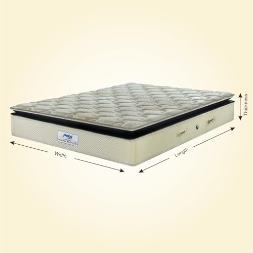Image of Peps Restonic Crystal 8 Inch Pillow Top Pocket Spring Mattress | Single Size 72X30 Inch | Memory Foam Hybrid Build | Tencel Fabric | Plush Comfort | Zero Disturbance | 10 Year Warranty | BIS Certified