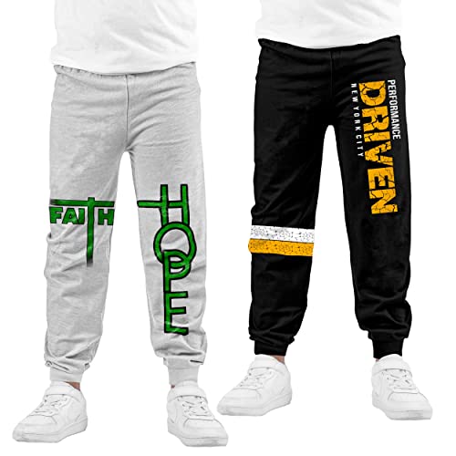 Image of KYDA KIDS 100% Cotton Track Pants for Boys | Premium Printed Soft Single Jersey Fabric | Elastic Waist Loose Fit Summer Full Length with Rib Hem (Pack of 2)