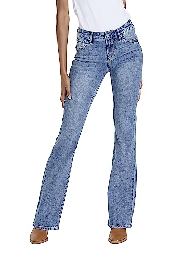 DEAR JOHN Jaxtyn Bootcut Jeans Mid Rise Skinny Fit Full Length Comfort Stretch Denim