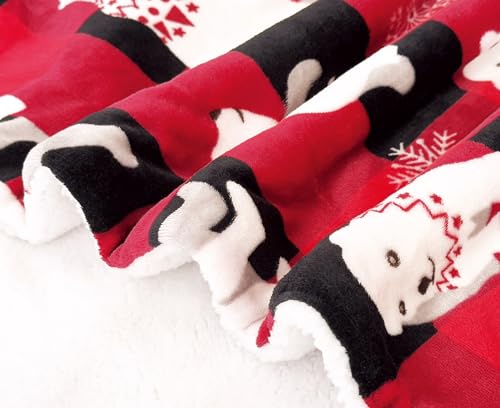 Elegant Comfort Reversible and Ultra-Plush Flannel Fleece-Winter Christmas Sherpa Throw- Lightweight Soft and Cozy-Holiday Decorative Throw, Perfect for Lounging, 50 x 60 inches, Polar Plaid Red - image 6