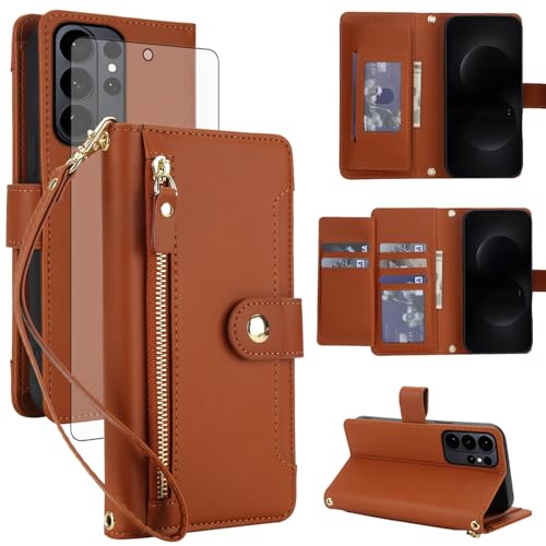 Coque portefeuille Samsung S26 Ultra en cuir motif floral pour vos déplacements