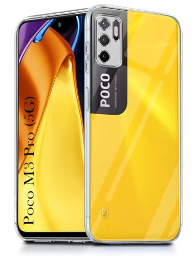 Image of Jkobi Back Cover for Poco M3 Pro 5G (Silicone Clear Shockproof Case with Camera Protection | Soft and Flexible | Transparent)