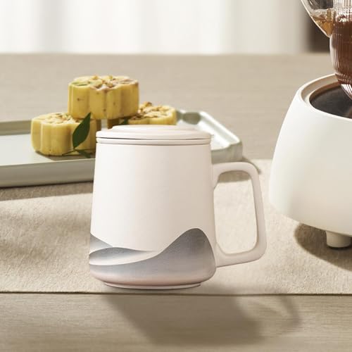 Tea Infuser Cup - 360ml Ceramic Tea Bottle with Infuser, Hand-Painted Black Glaze Filter Kettle for Tea Aficionados, Home or Workplace Use - Image 3