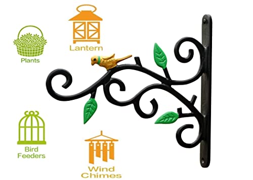 Image of Metal Wall Hook Hanging Plant Bracket | Decorative Straight Plant Hanger for Pots, Bird Feeders, Planters, Lanterns, Cotton, Wind Chimes Indoor and Outdoor (Pack of 1, Multi)
