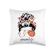 Mom Life Baseball Basketball Mom messy bun funny Mothers Day Throw Pillow