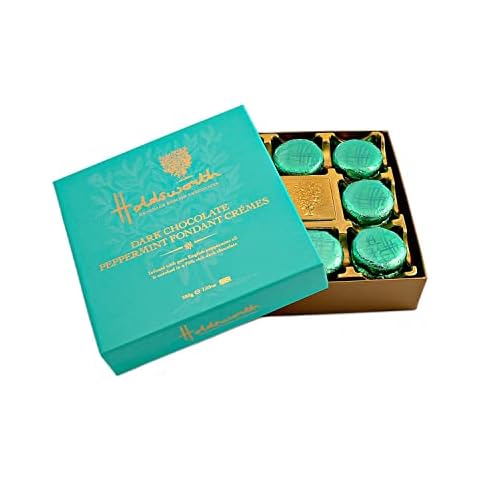 Holdsworth Chocolates Dark Chocolate English Peppermint Fondant Crémes - Dark Chocolate Fondants Infused With English Peppermint - Perfect For Gifting - 200g Cover