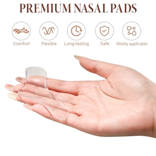 Image of Nasal Pads for CPAP Silicone Gel Nose Pad for CPAP Mask Comfortable Mask Cushions Breathing Machine Accessories Mask Liners Nose Bridge Protector 6 Pcs
