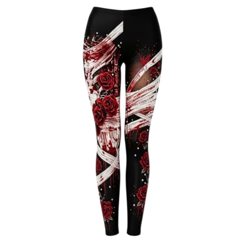 Women Halloween Leggings Skeleton Print High Waisted Soft Stretch Tights - image 6