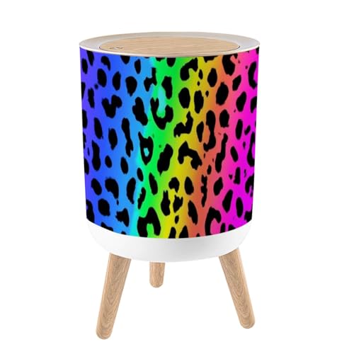 Caneca de basura con tapa color neón arcoíris 7L