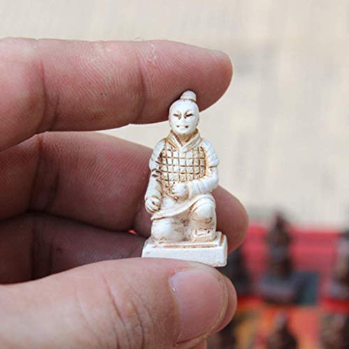 Juego de ajedrez vintage terracota chino 32 piezas miniatura 6