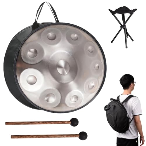 Handpan Steel 10 Notas 432Hz Color Plateado miniatura 1