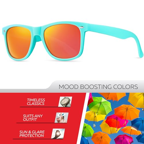 Image of Retro Rewind Polarized Sunglasses for Women Men - UV400 Classic Square Vintage Shades Trendy Unisex Sun Glasses