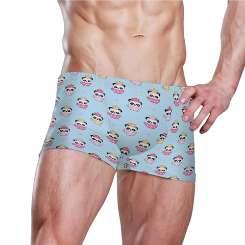 Cute Panda Mens Swim Trunk Swimwear Bathing Suit Swim Brief Square Leg Board Short S B04042013