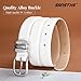 SANSTHS Belts for Women for Jeans Pants Dresses, Plus Size Belts for Women with Fashion Gold Buckle, White XXL