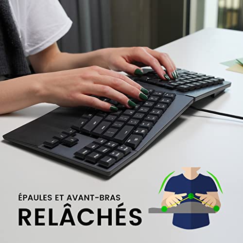 Clavier mécanique AZERTY compact ergonomique Perixx PERIBOARD-335BR touches marron profil bas Mac PC - 4