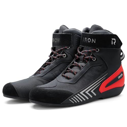 RIDEIRON Scarpe Moto Uomo Stivali Moto Conforme CE