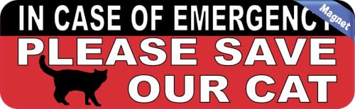 Imán StickerTalk In Case Of Emergency Please Save Our Cat 10x3 in miniatura 2