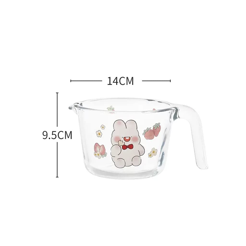 Cuenco de borosilicato Alto, Taza medidora de Vidrio for microondas con báscula, Taza de Desayuno, Cuenco for Hornear, Huevo batido