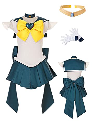 MANMICOS Anime Sailor Stars Sailor Uranus Cosplay Kostüm Tenoh Haruka Halloween Anzug, blau, 38