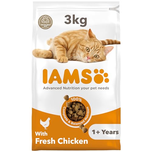 IAMS Adult Complete Dry Cat Food Chicken 3kg - Supports Strong Immune System