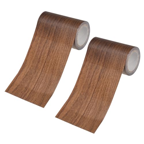 Image of M METERXITY 2-Roll Wood Grain Repair Tape, 3.15in x 15ft Textured Realistic Self-Adhesive Wood Floor Tape Contact Paper for Furniture /Floors /Home [Dark Brown Pine]