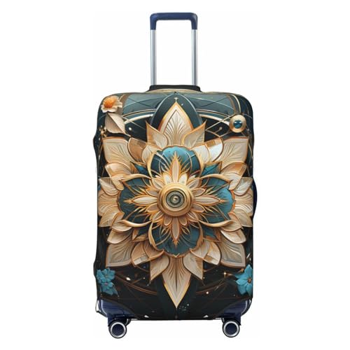 mandala flower sacred geometry Vintage Elastic Travel Luggage Cover Travel Suitcase Cover for Trunk Case 19''-32'' Luggage Protective Cover