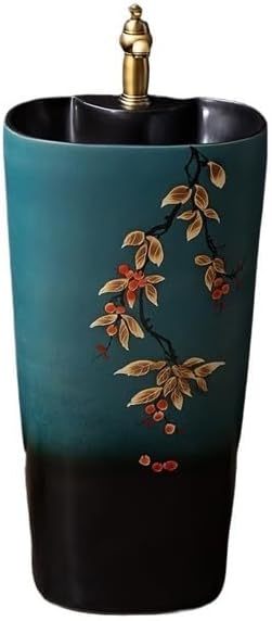 Bathroom Countertop Vessel Sink Home Balcony Column Sink Wash Basin Ceramic Hotel Garden Pedestal Sink Vanity