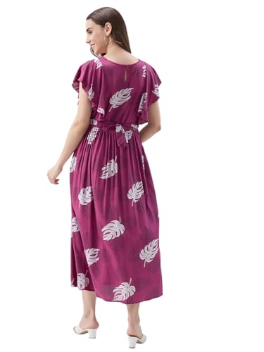 Image of AV2 Women Maternity Feeding Dress Purple X-Large 5176