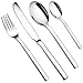 Produktbild WUJO Besteckset, Besteck aus Edelstahl, 24-teiliges Silber Besteck Set inkl. Messer, Gabel, Löffel, Teelöffel Essbesteck für 6 Personen, Spiegelpoliert, Spülmaschinenfest