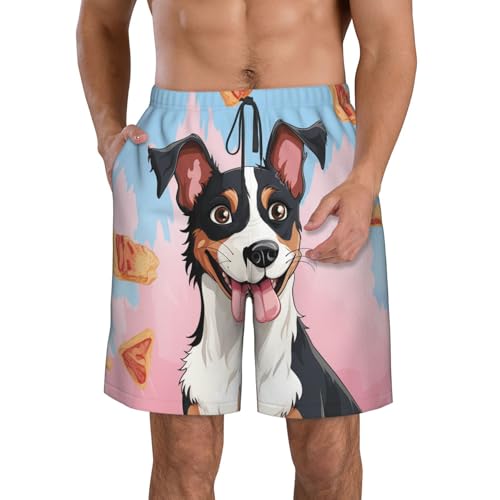 Men's Swim Trunks Rat terrier dog Quick Dry Board Shorts with Pocket Swimsuit Swimwear for Men Beach Shorts