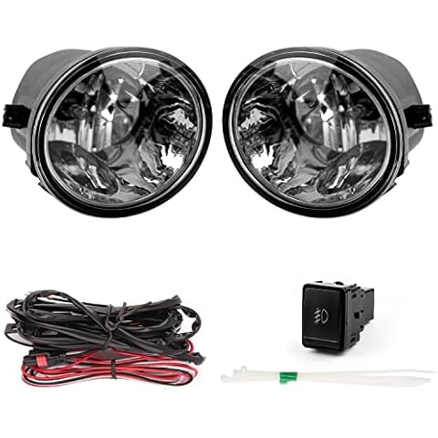 RP Remarkable Power, Fog Light for 2000-2006 Tundra (Not Fit Steel Front Bumper Models)/ 2001-2007 Sequoia with 9006 12V 51W Halogen bulbs and Wiring Harness& Switch Clear Lens Lamps Kit Cover