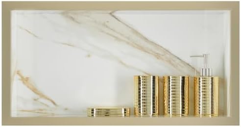 Nicho Para Banheiro Em Porcelanato Porta Shampoo 60 cm (Calacata/...