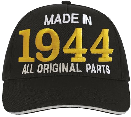 Bombo Made in 1944 All Original Parts^ 80 Years Birthday Party Hat preto