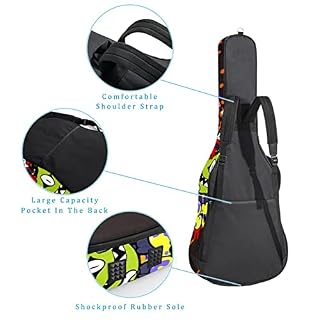 Housse de transport étanche pour guitare avec bandoulière réglable Motif triangulaire, yeux colorés, Multicolore 06, 42… - Les Beatles, Paul McCartney, John Lennon, RIngo Starr, George Harrison Housse de transport étanche pour guitare avec bandoulière réglable Motif triangulaire, yeux colorés, Multicolore 06, 42… – Image 3
